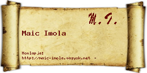 Maic Imola névjegykártya